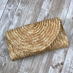 Basket Weave Clutch Purse Tropical Vacation